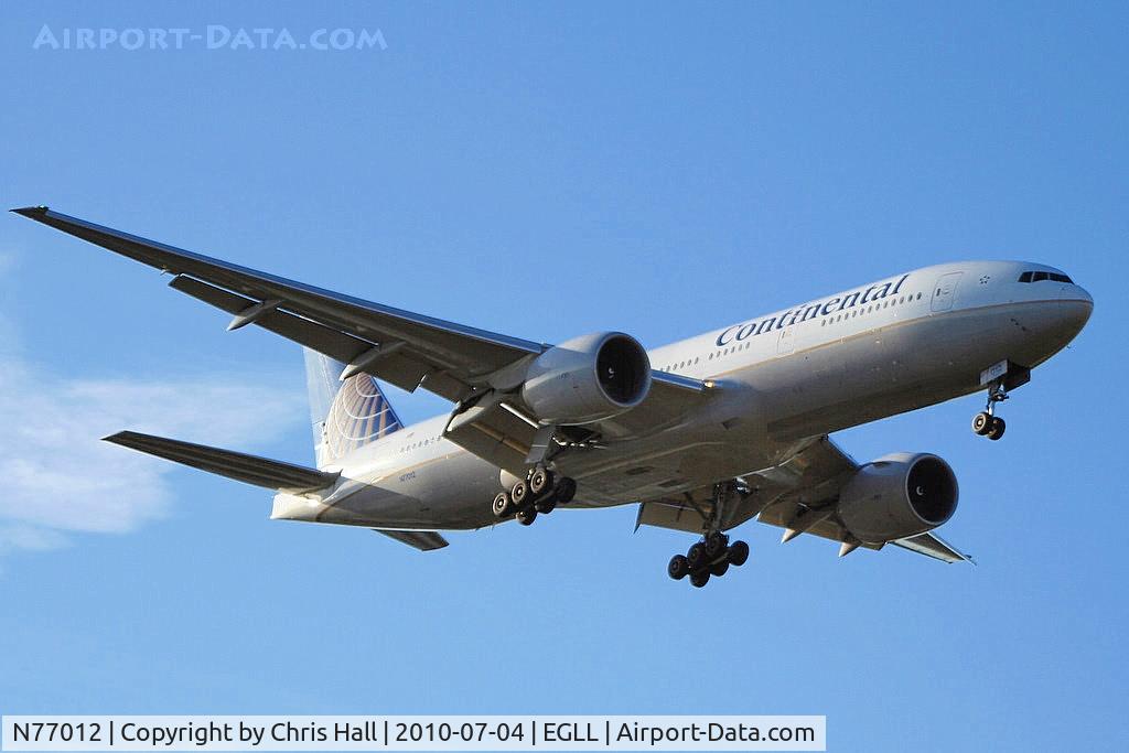 N77012, 1999 Boeing 777-224 C/N 29860, Continental Airlines