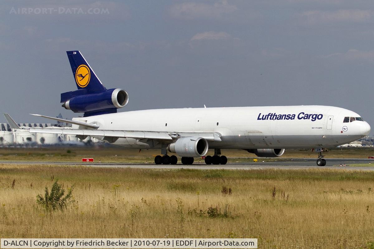 D-ALCN, 2001 McDonnell Douglas MD-11F C/N 48806, departing via RW18W