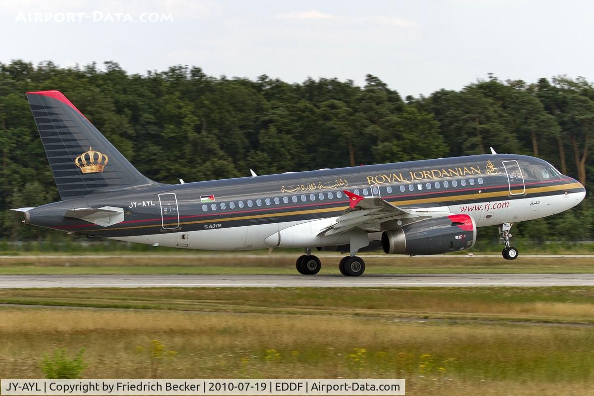 JY-AYL, 2008 Airbus A319-132 C/N 3428, departing via RW18W
