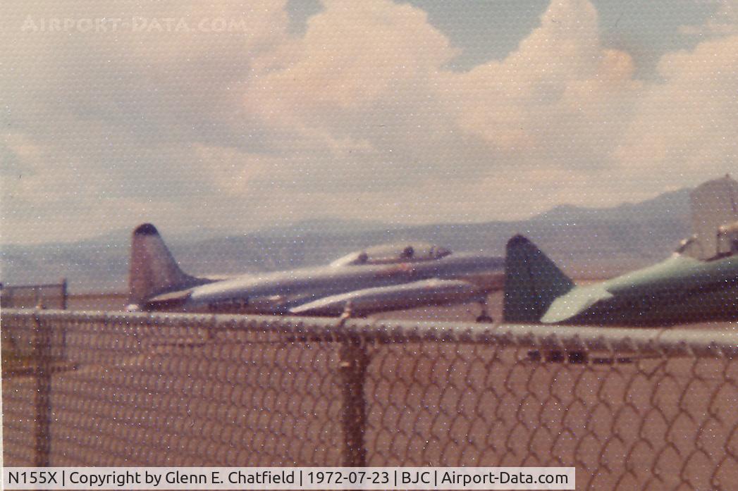 N155X, 1954 Canadair T-33AN Silver Star 3 C/N T33-157, Shot from a car, 126 Instamatic, matte photo