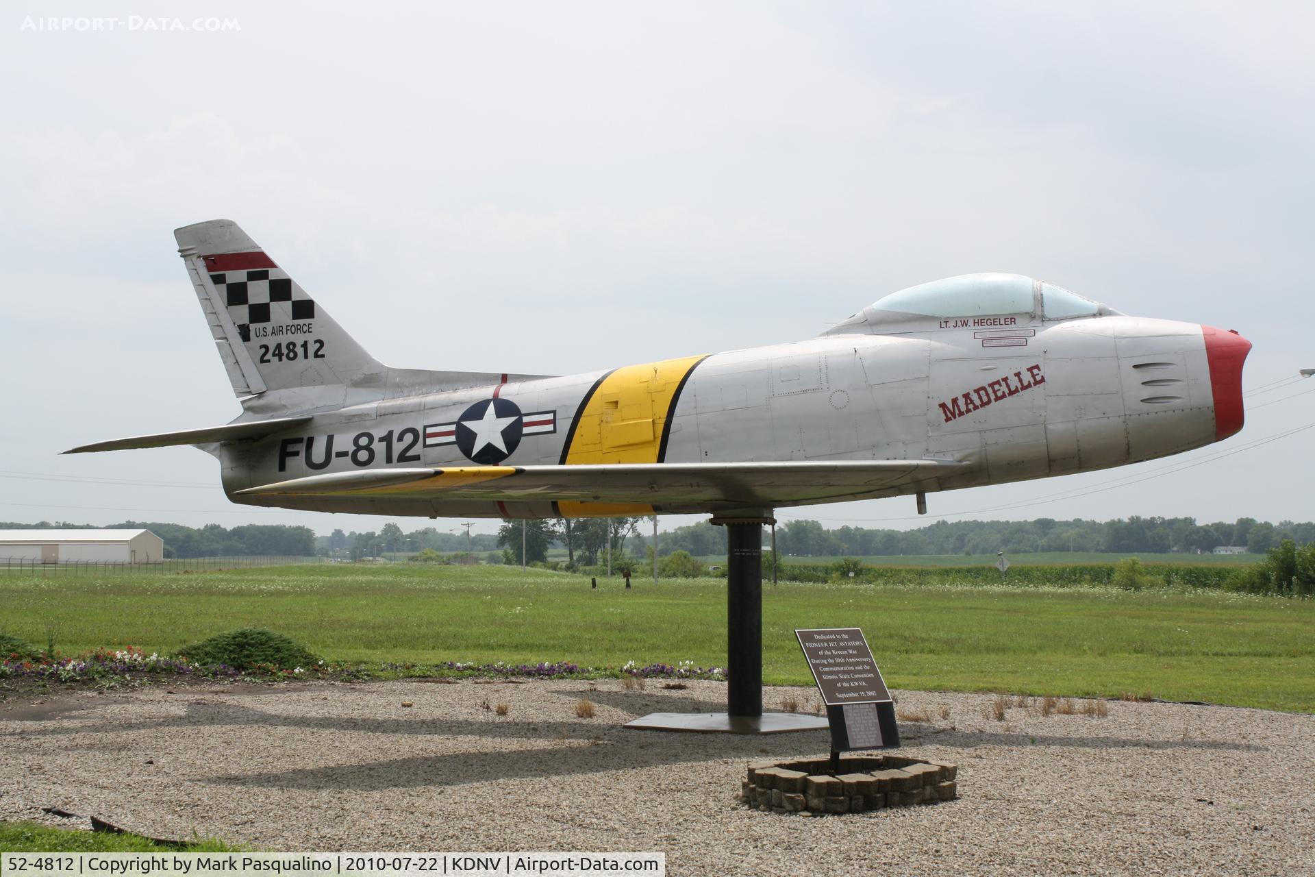 52-4812, 1952 North American F-86F Sabre C/N 191-507, North American F-86F