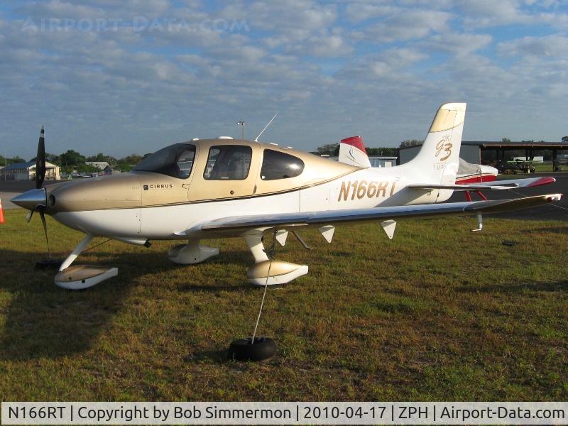N166RT, 2007 Cirrus SR22 G3 GTS Turbo C/N 2687, Tied down in the grass at Zephyrhills, Florida during Sun N Fun week.