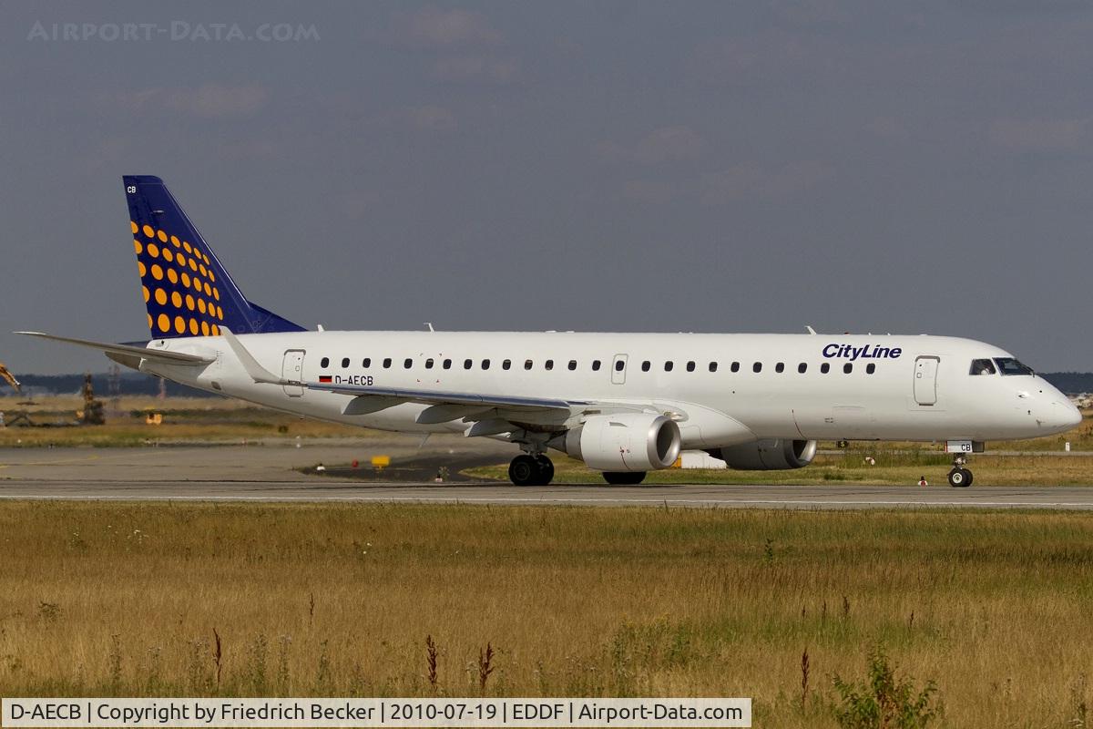 D-AECB, 2009 Embraer 190LR (ERJ-190-100LR) C/N 19000332, departing via RW18W
