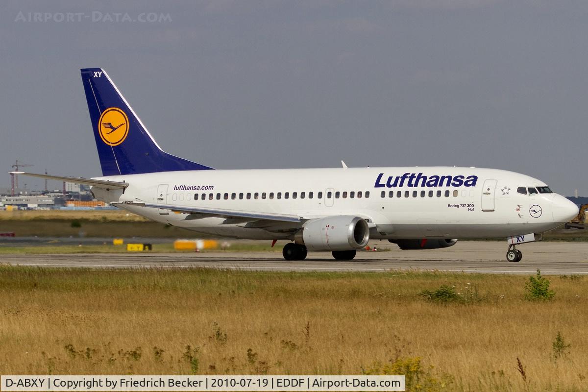 D-ABXY, 1989 Boeing 737-330 C/N 24563, departing via RW18W