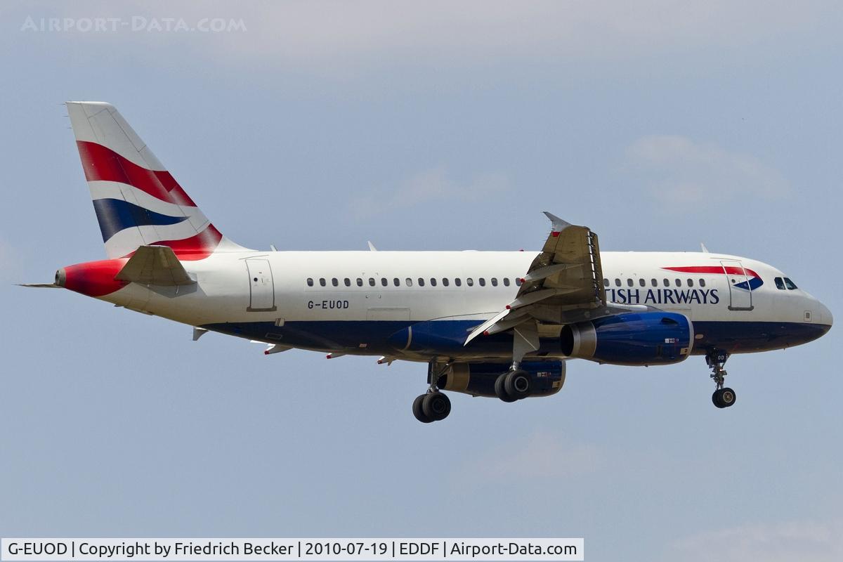 G-EUOD, 2001 Airbus A319-131 C/N 1558, on final RW07R