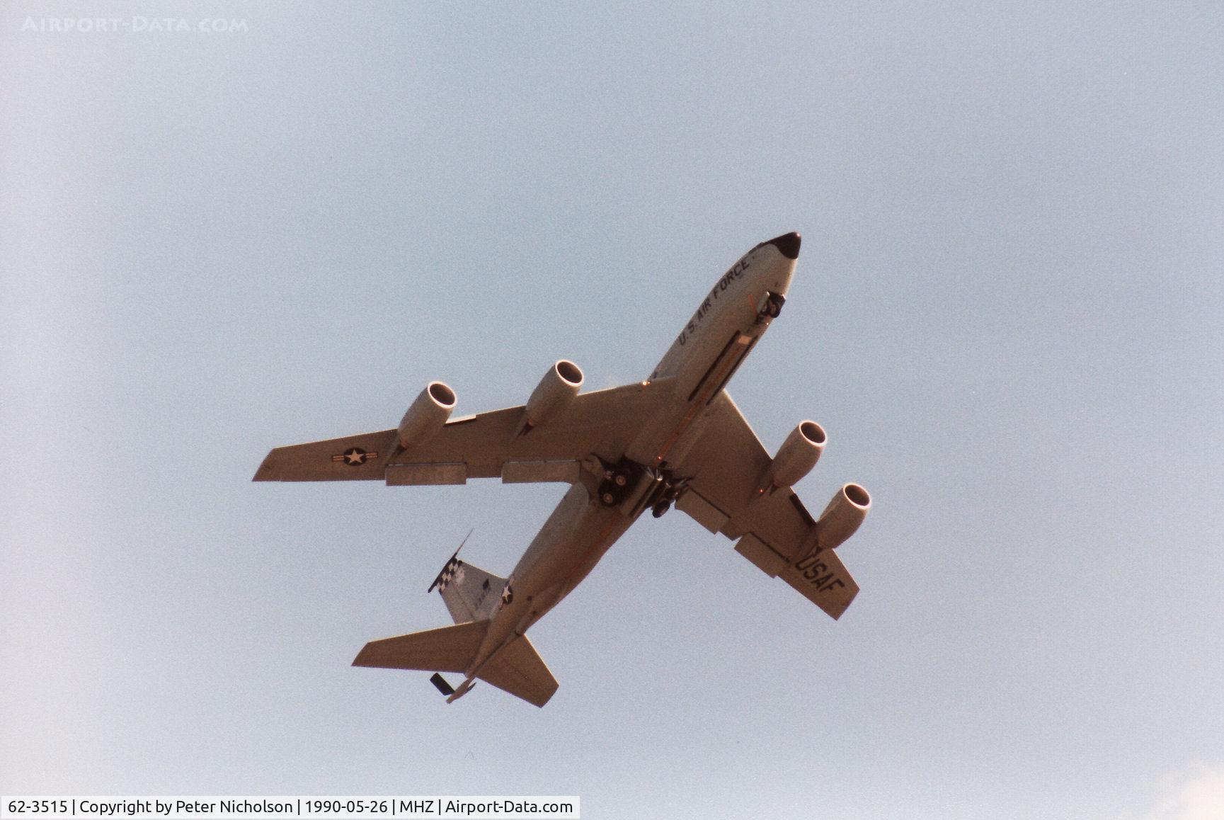62-3515, 1962 Boeing KC-135R Stratotanker C/N 18498, KC-135R Stratotanker named Buccaneer of 305th Air Refuelling Wing taking off at the 1990 RAF Mildenhall Air Fete for a flight-refuelling demonstration.