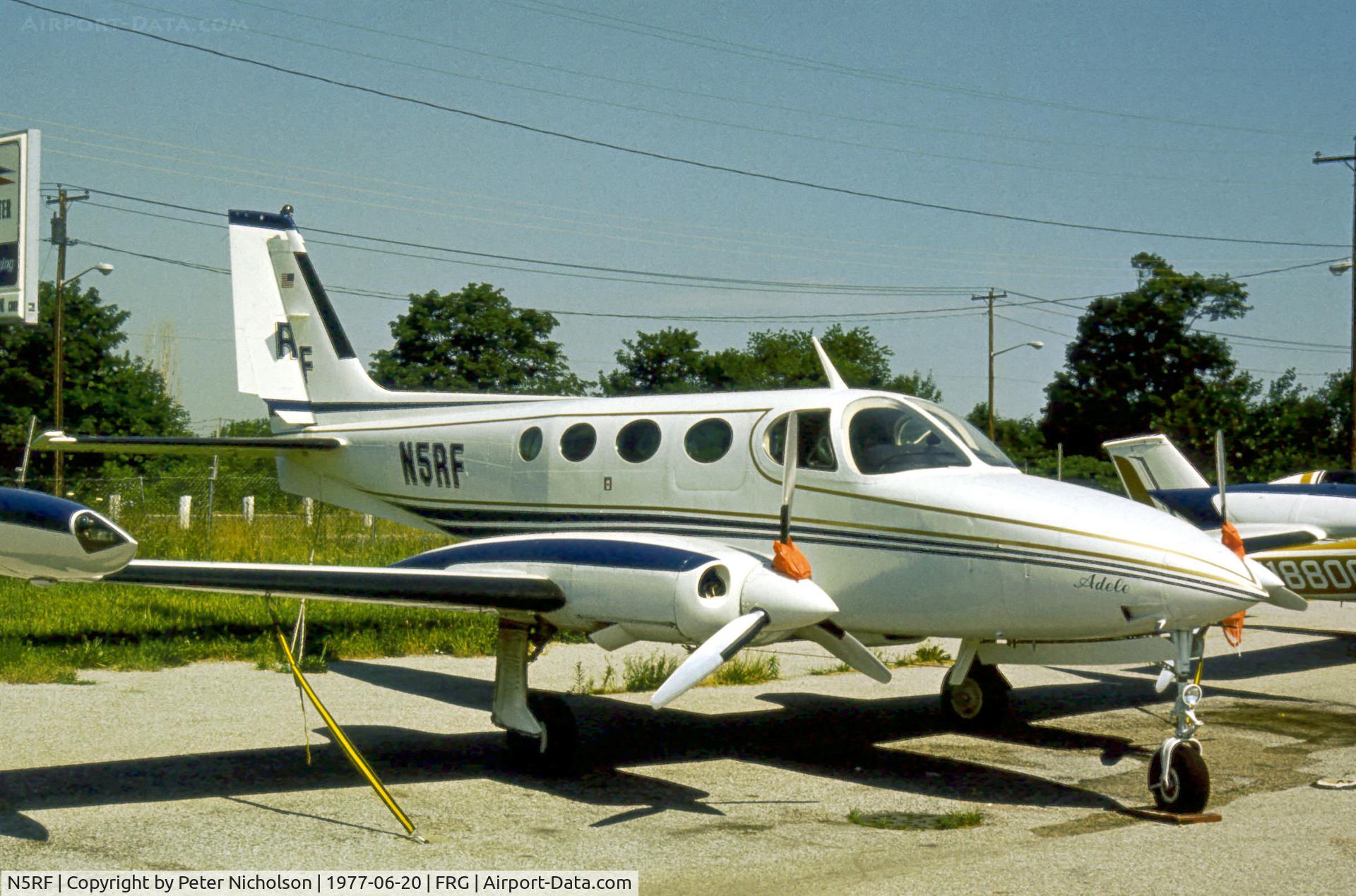 N5RF, 1973 Cessna 340 C/N 340-0307, Cessna 340 named Adele parked at Republic Airport on Long Island in the Summer of 1977.