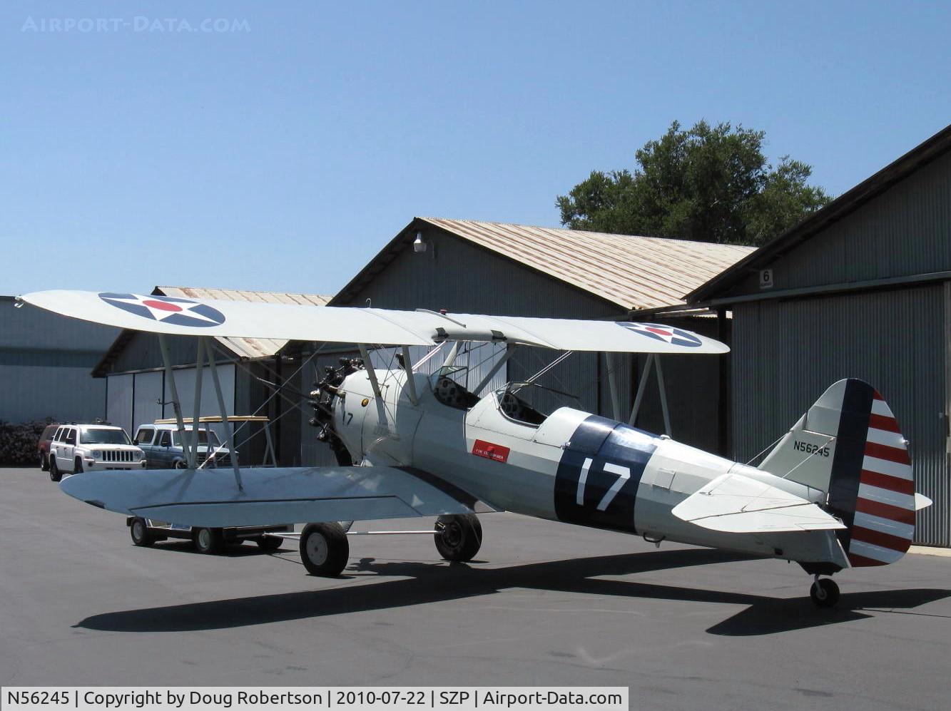 N56245, 1941 Boeing A75N1(PT17) C/N 75-4284, 1942 Boeing Stearman A75N1 (PT17), Jacobs R755-B2M 275 Hp upgrade from original Continental W670 220 Hp