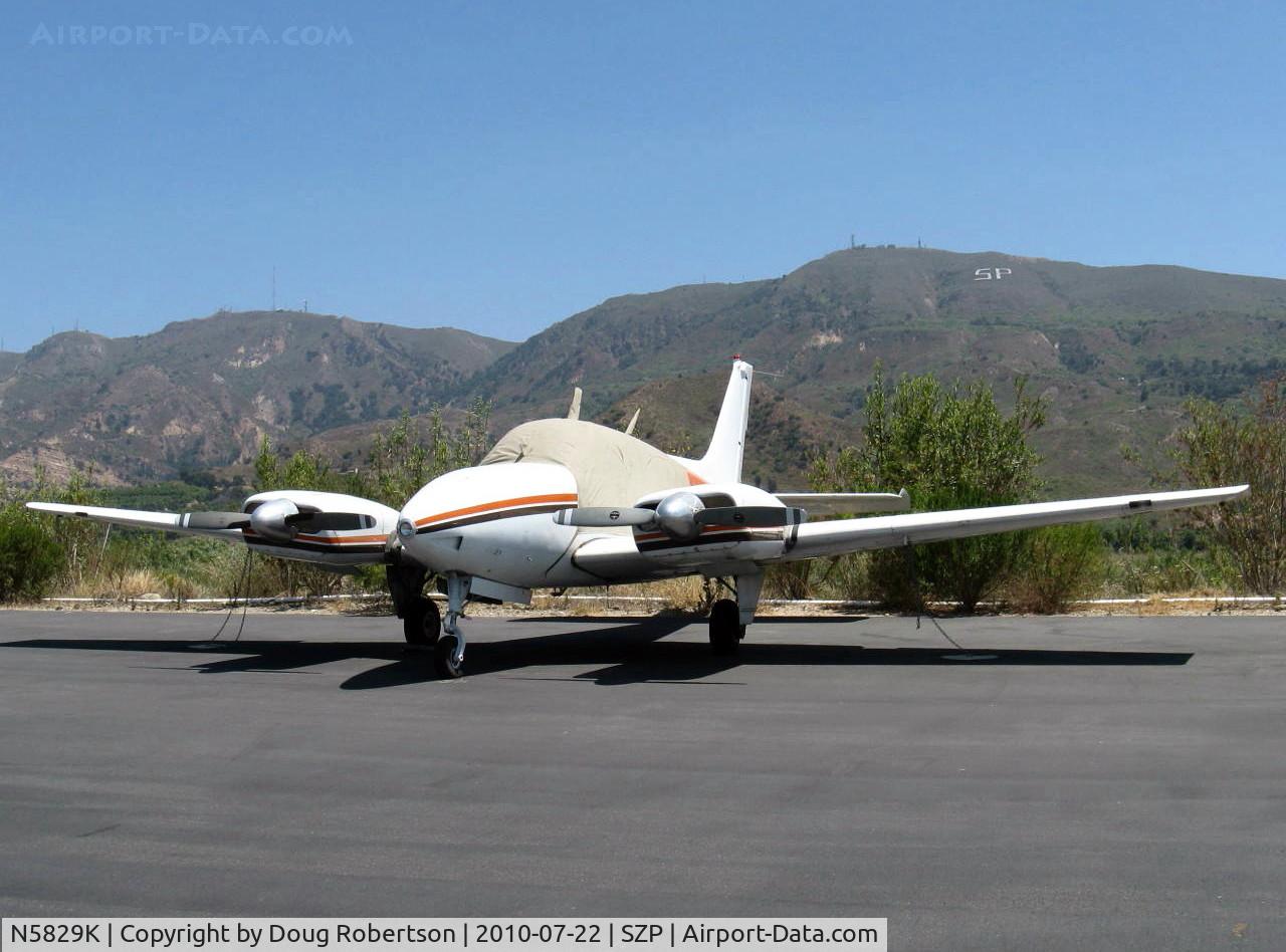 N5829K, 1965 Beech 95-B55 (T42A) Baron C/N TC-911, 1965 Beech 95-B55 BARON, two Continental IO-470-L 260 Hp each