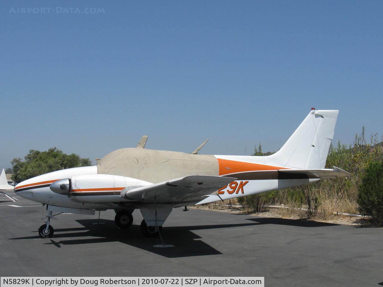 N5829K, 1965 Beech 95-B55 (T42A) Baron C/N TC-911, 1965 Beech 95-B55 BARON, two Continental IO-470-L 260 Hp each