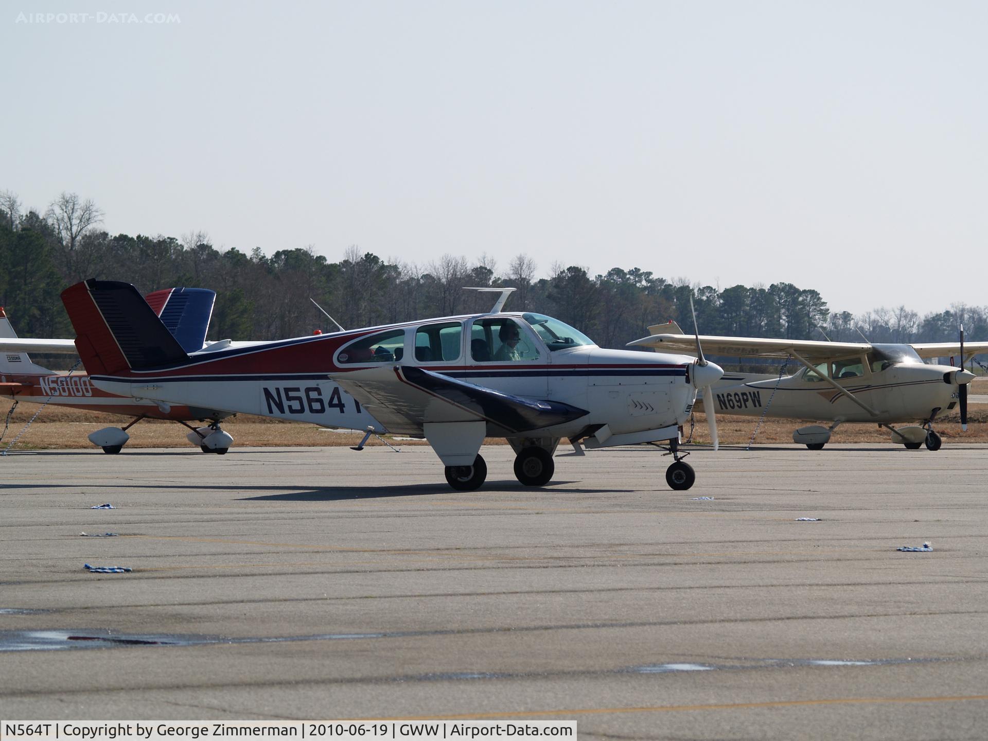 N564T, 1961 Beech N35 Bonanza C/N D-6744, Parked on Tarmac - Goldsboro/Wayne GWW
