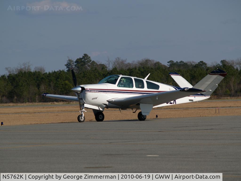 N5762K, 1964 Beech S35 Bonanza C/N D-7550, Flew in to Goldsboro-Wayne for Maintenance