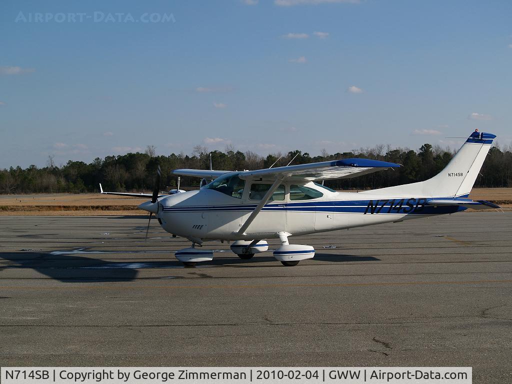 N714SB, 1973 Cessna 182P Skylane C/N 18261869, Departure taxi from Goldsboro-Wayne