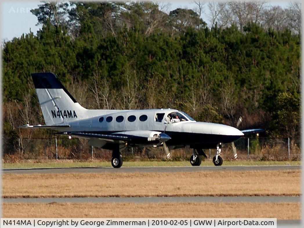 N414MA, 1979 Cessna 414A Chancellor C/N 414A0248, Arrival for Fuel Stop @ Goldsboro-Wayne enroute to Florida