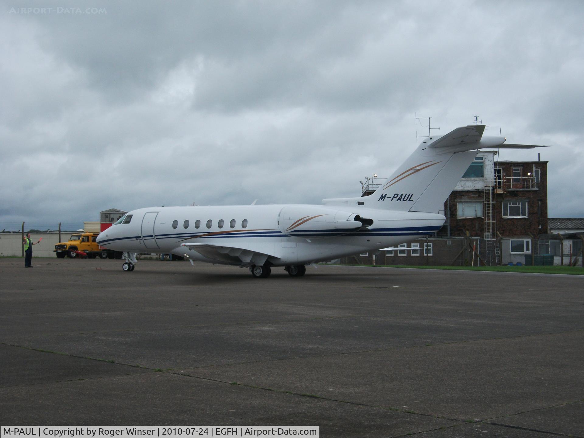 M-PAUL, 2009 Hawker Beechcraft 4000 C/N RC-34, Smart Hawker 4000 Horizon bizjet arriving at Swansea Airport. Re-registered G-PROO on 17 November 2010. 