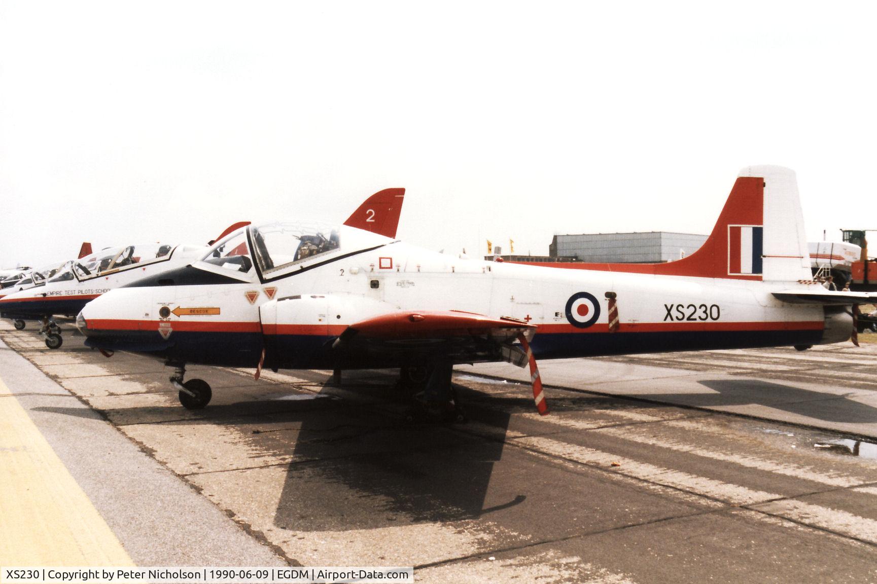 XS230, 1964 BAC 84 Jet Provost T.5P C/N PAC/W/23907, Jet Provost T.5P of the Empire Test Pilots School on display at the 1990 Boscombe Down Battle of Britain 50th Anniversary Airshow.