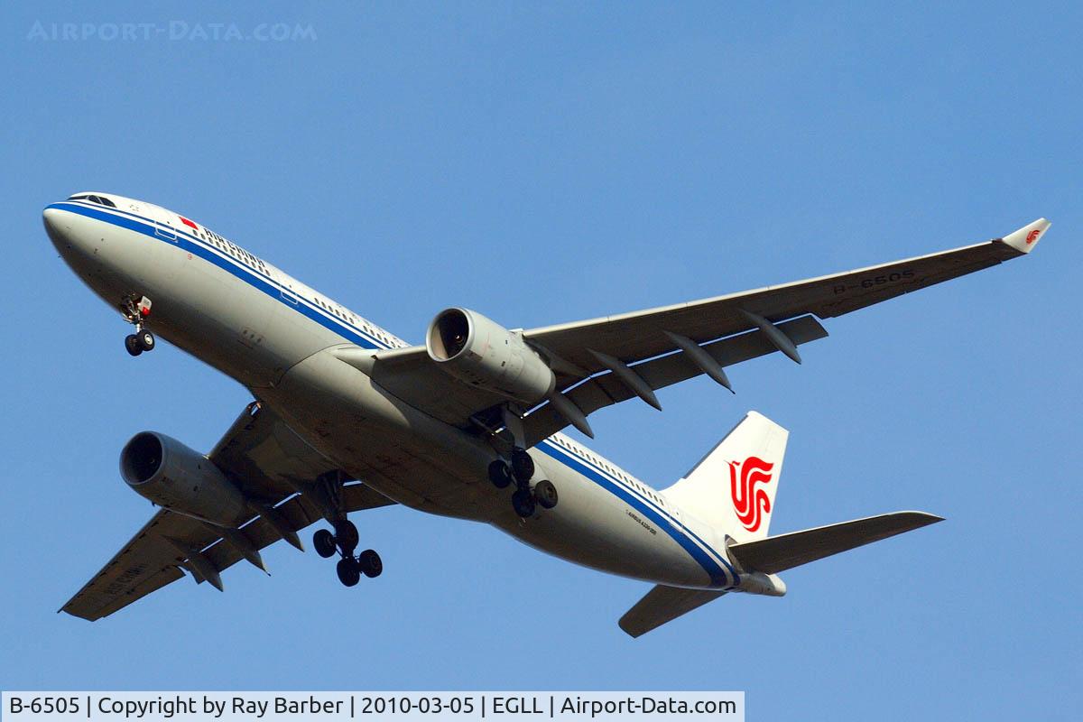 B-6505, 2008 Airbus A330-243 C/N 957, Airbus A330-243 [957] (Air China) Heathrow~G 05/03/2010 on approach 27R 3 miles out.
