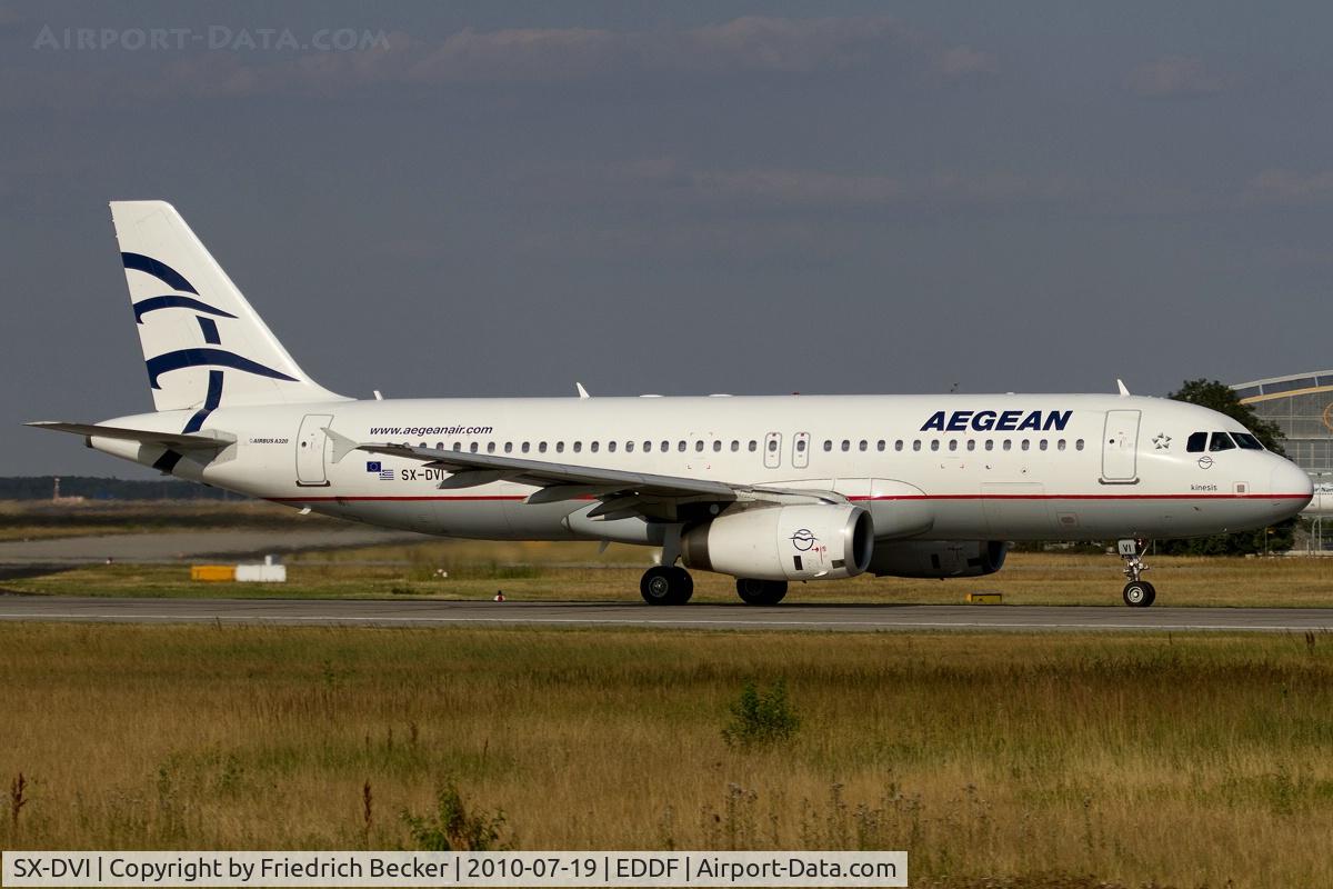 SX-DVI, 2007 Airbus A320-232 C/N 3074, departing via RW18W