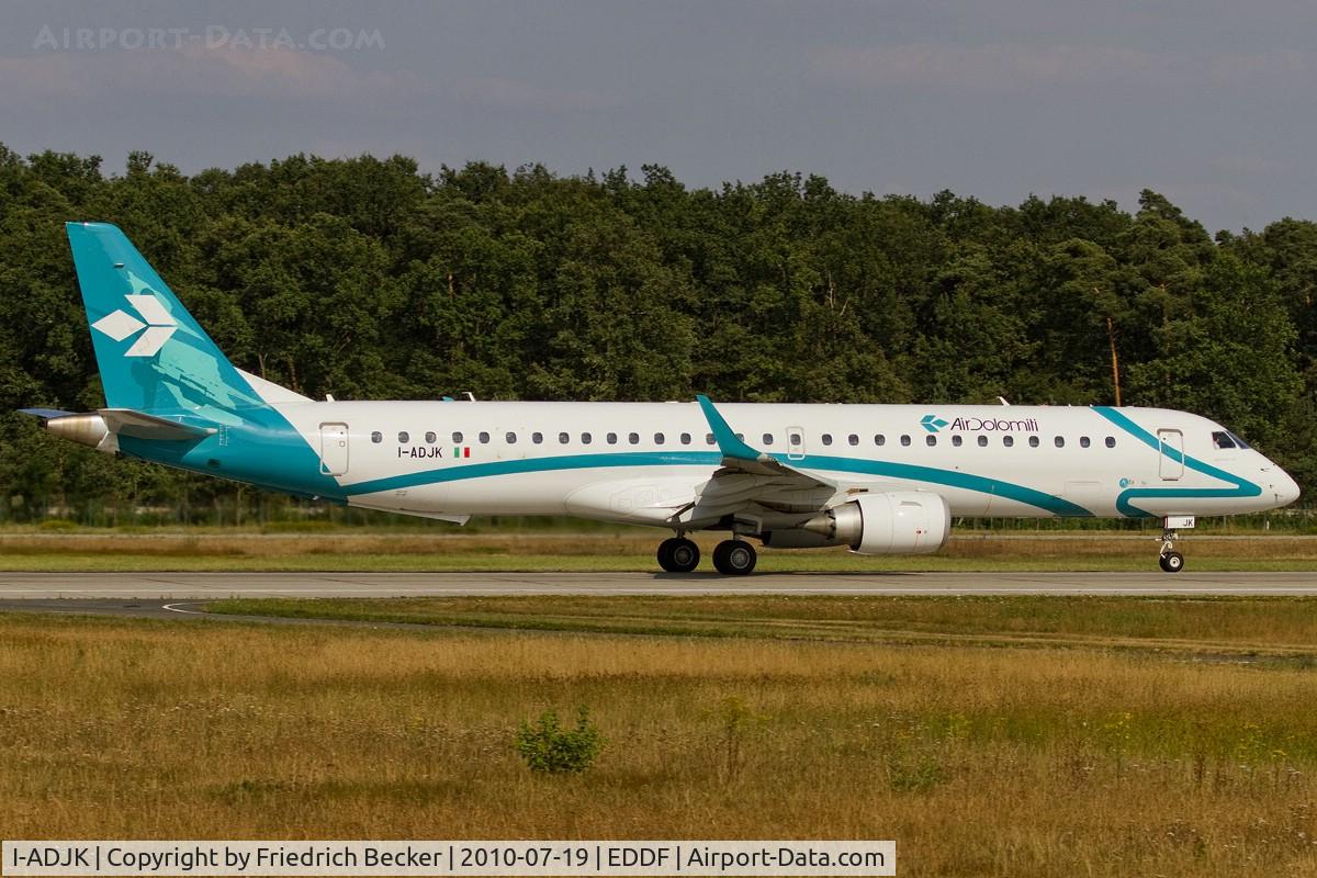I-ADJK, 2009 Embraer 195LR (ERJ-190-200LR) C/N 19000245, departing via RW18W