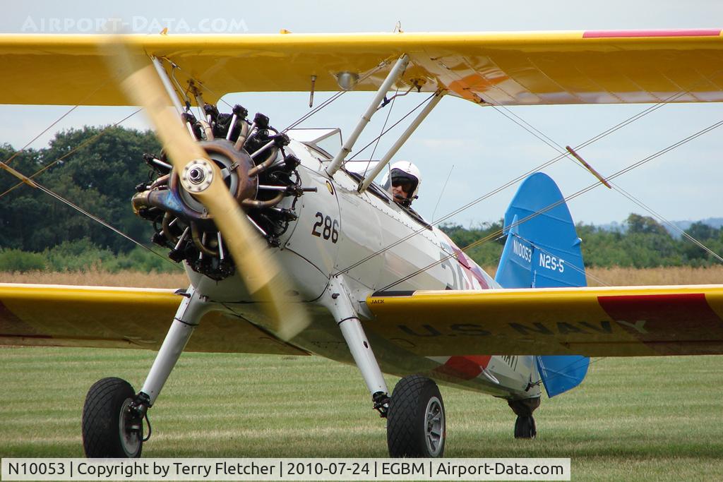 N10053, Boeing A75N1 C/N 75-4986, Boeing A75N1, c/n: 75-4986 former US Navy 55749
wears 286 Navy Serials at Tatenhill Charity Fly-In