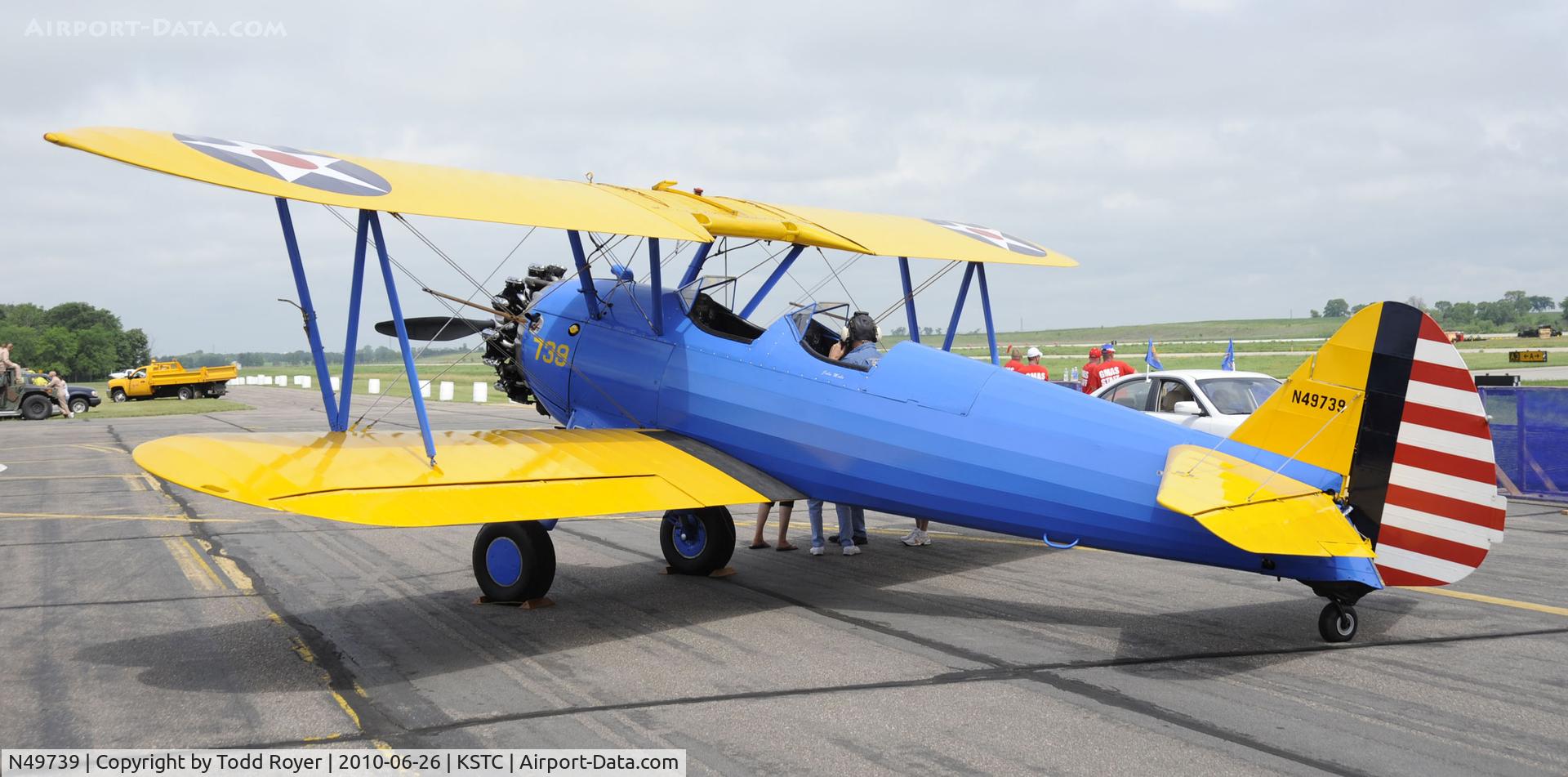 N49739, 1943 Boeing A75N1(PT17) C/N 75-4462, on Display at the 2010 Great Minnesota Air Show
