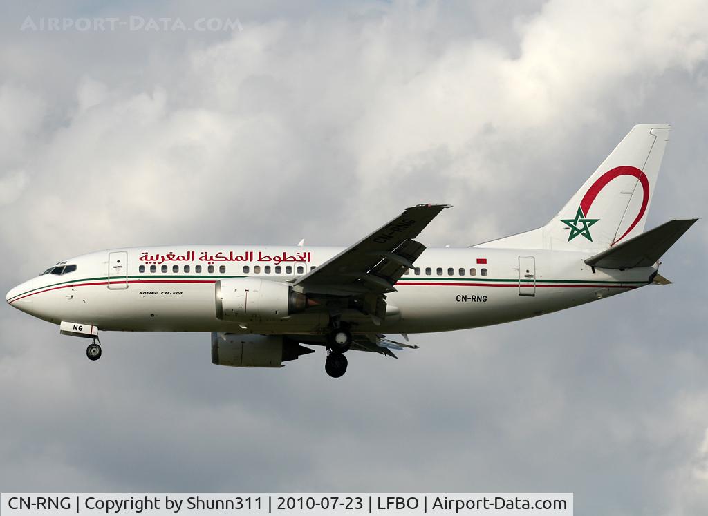 CN-RNG, 1995 Boeing 737-5B6 C/N 27679, Landing rwy 32L in new c/s...