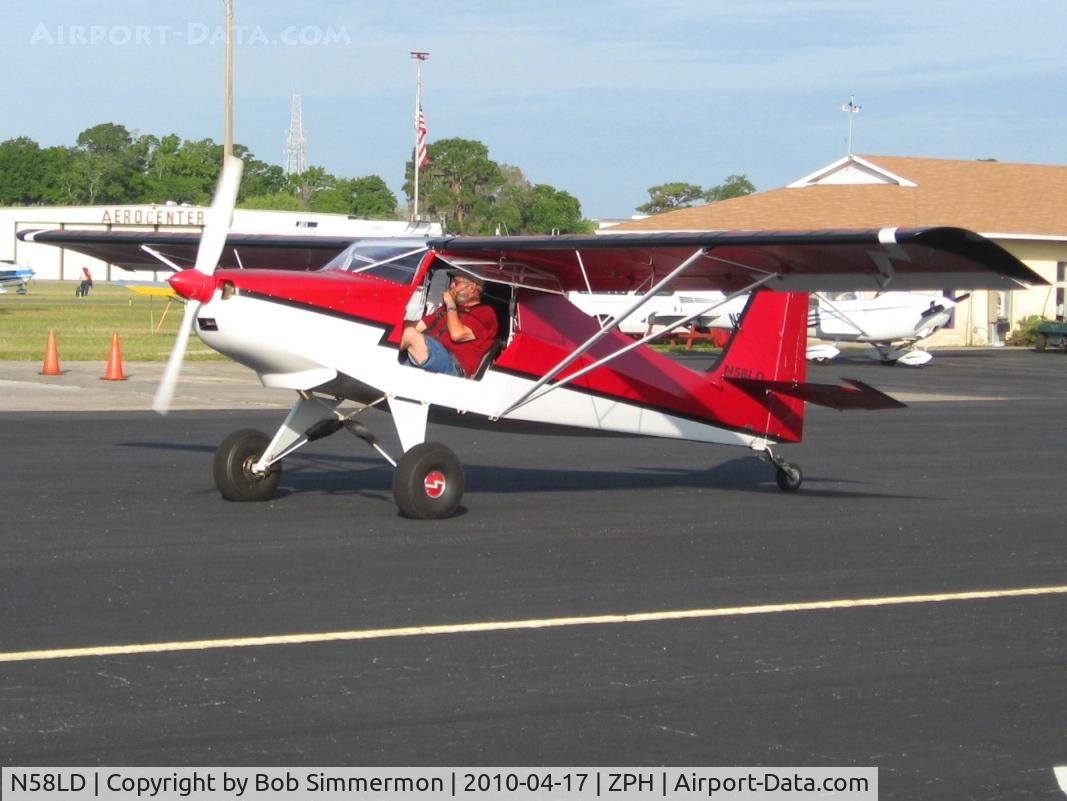 N58LD, Just Aircraft Highlander C/N JA189-09-09, Departing Zephyrhills, Florida during Sun N Fun week