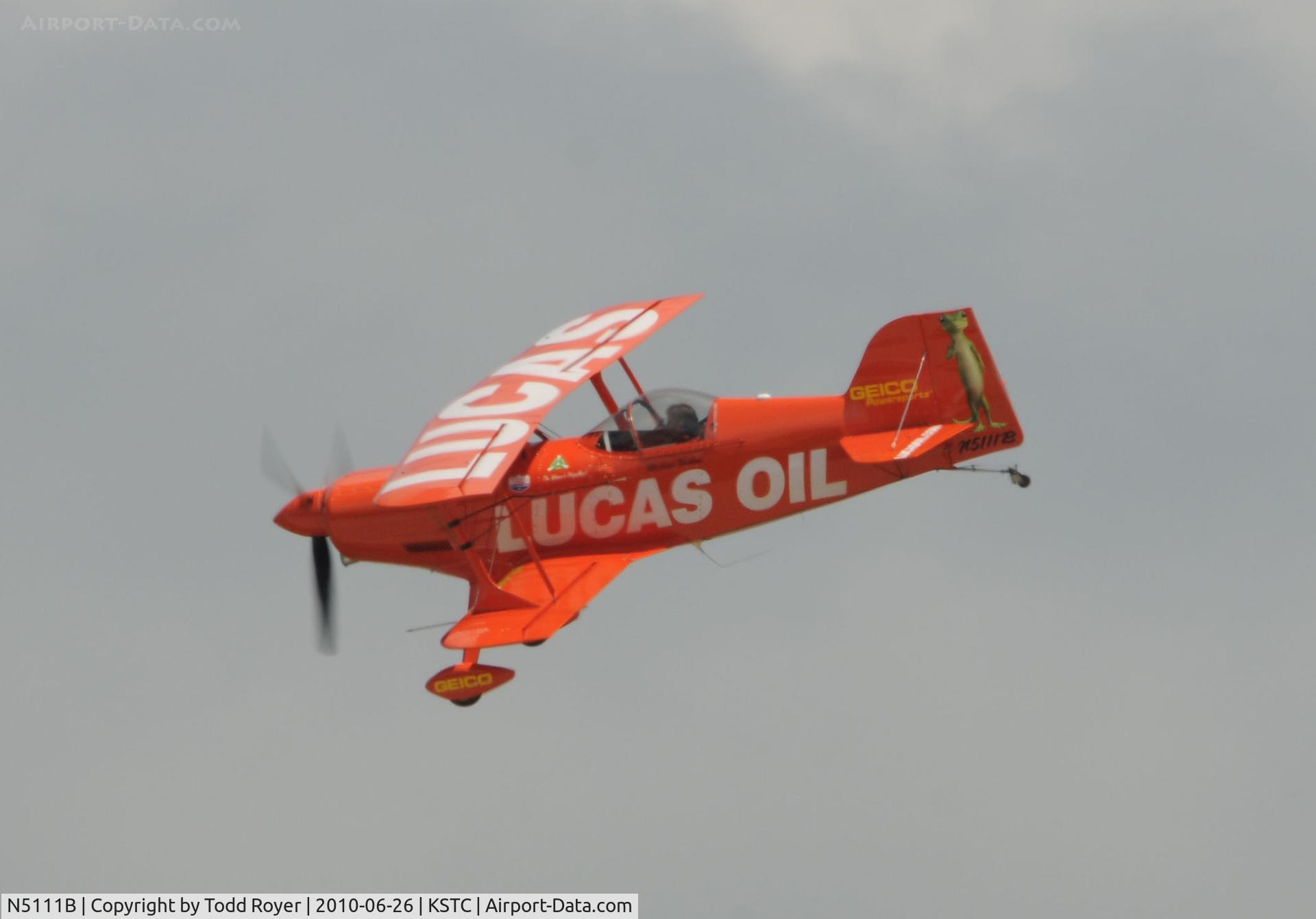 N5111B, 1998 Pitts S-1-11B Super Stinker C/N 4003, performing at the 2010 Great Minnesota Air Show