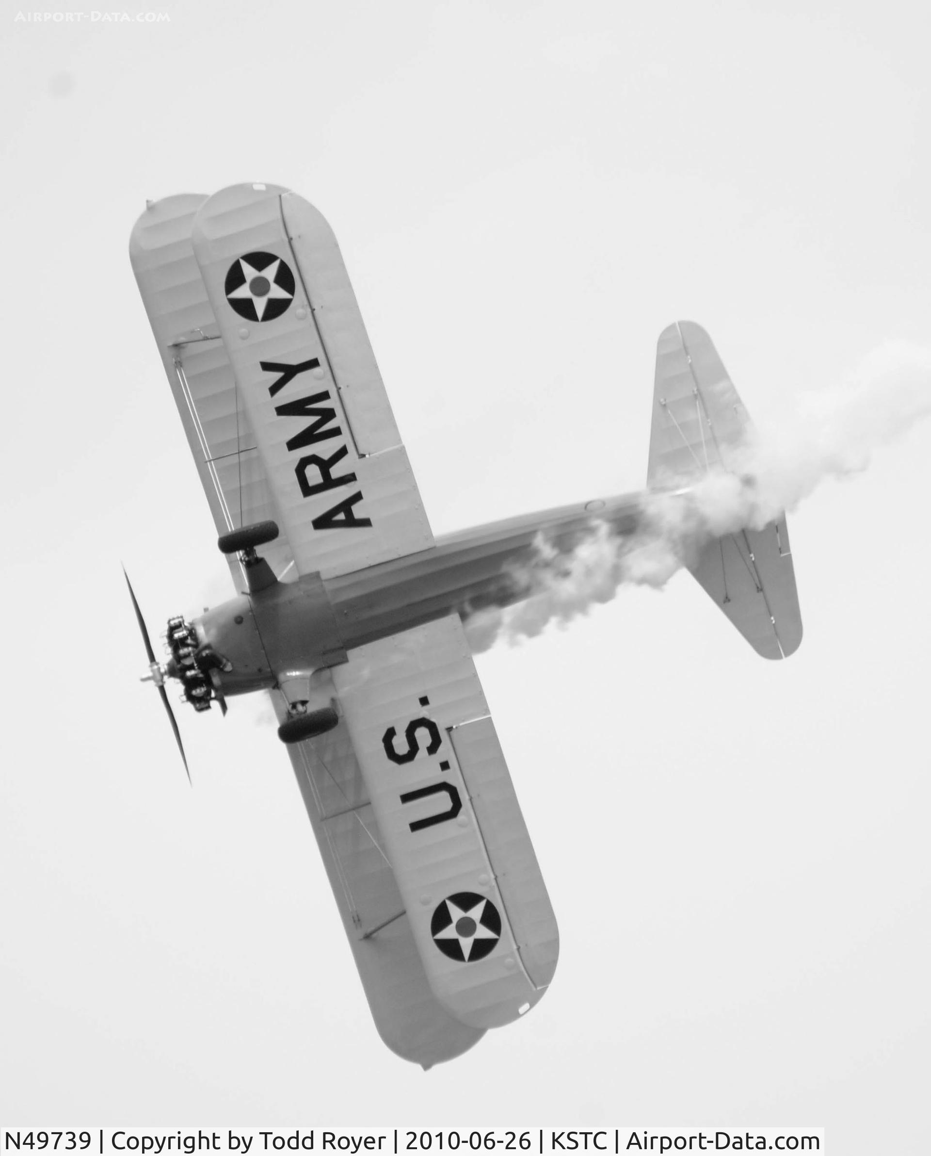 N49739, 1943 Boeing A75N1(PT17) C/N 75-4462, performing at the 2010 Great Minnesota Air Show