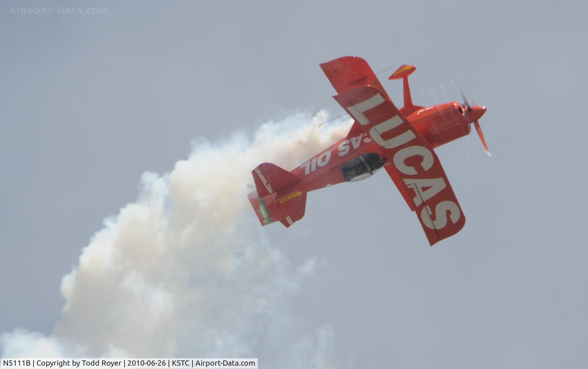 N5111B, 1998 Pitts S-1-11B Super Stinker C/N 4003, performing at the 2010 Great Minnesota Air Show