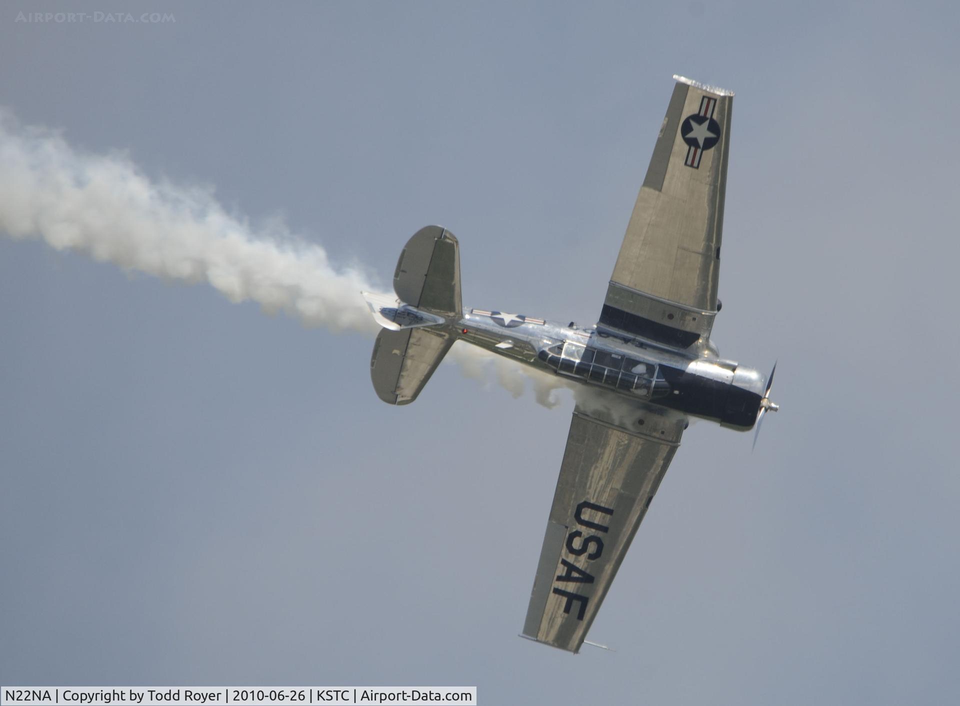 N22NA, 1946 North American T-6G Texan C/N 168-326, performing at the 2010 Great Minnesota Air Show