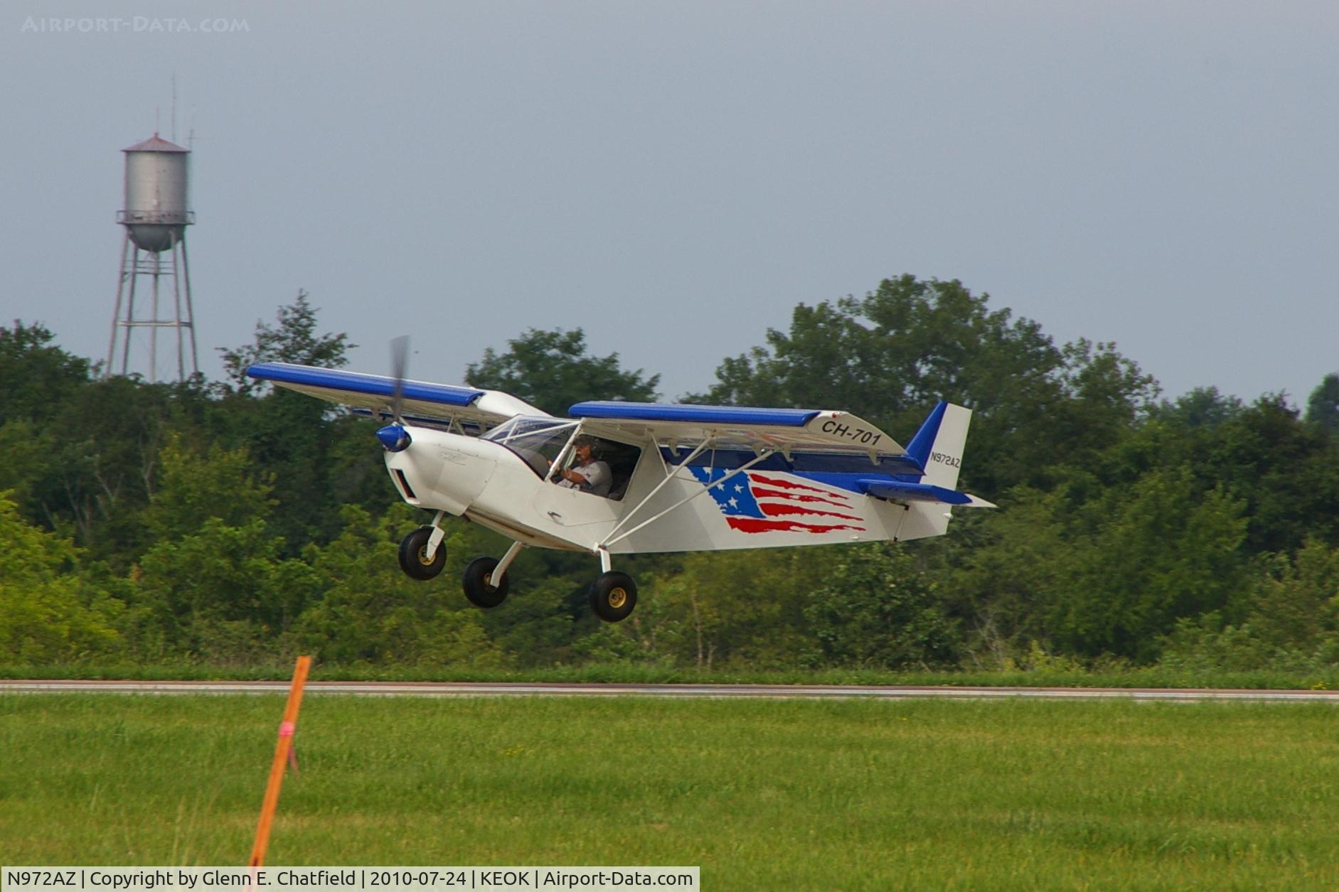 N972AZ, 2008 Zenair STOL CH-701 C/N 7-6673, Departing RY14