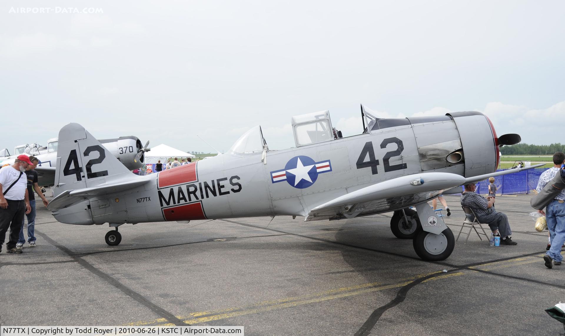N77TX, North American AT-6A Texan C/N 78-6698, on display at the 2010 Great Minnesota Air Show