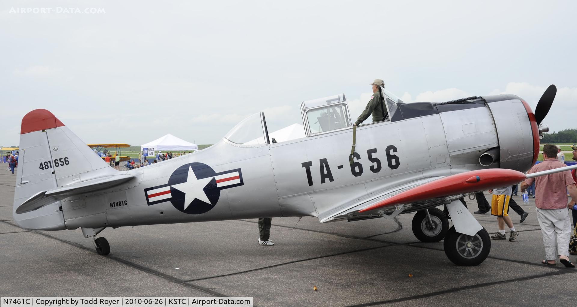 N7461C, 1944 North American AT-6F C/N 121-42378, on display at the 2010 Great minnesota Air Show