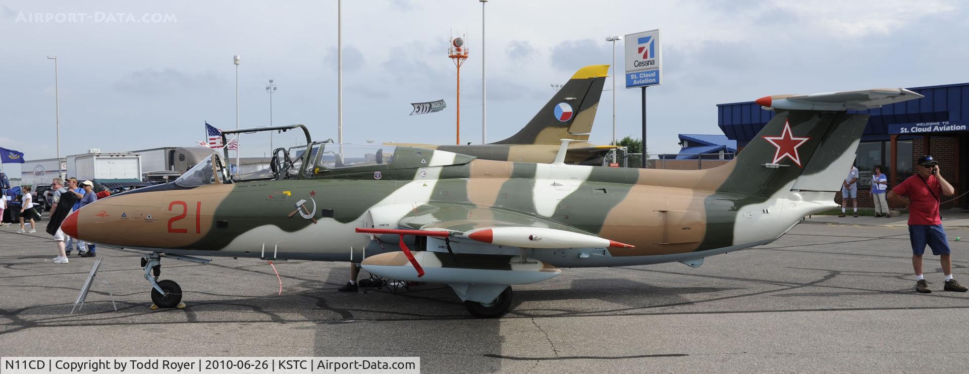 N11CD, 1970 Aero L-29 Delfin C/N 691721, on display at the 2010 Great Minnesota Air Show