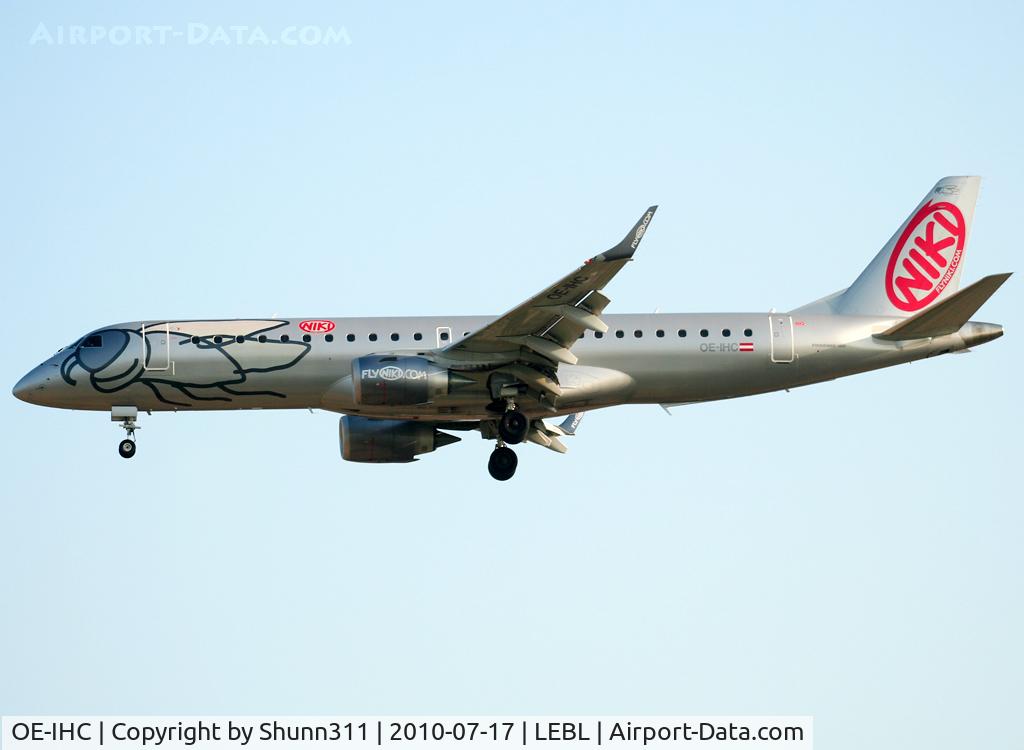 OE-IHC, 2010 Embraer 190LR (ERJ-190-100LR) C/N 19000349, Landing rwy 25R