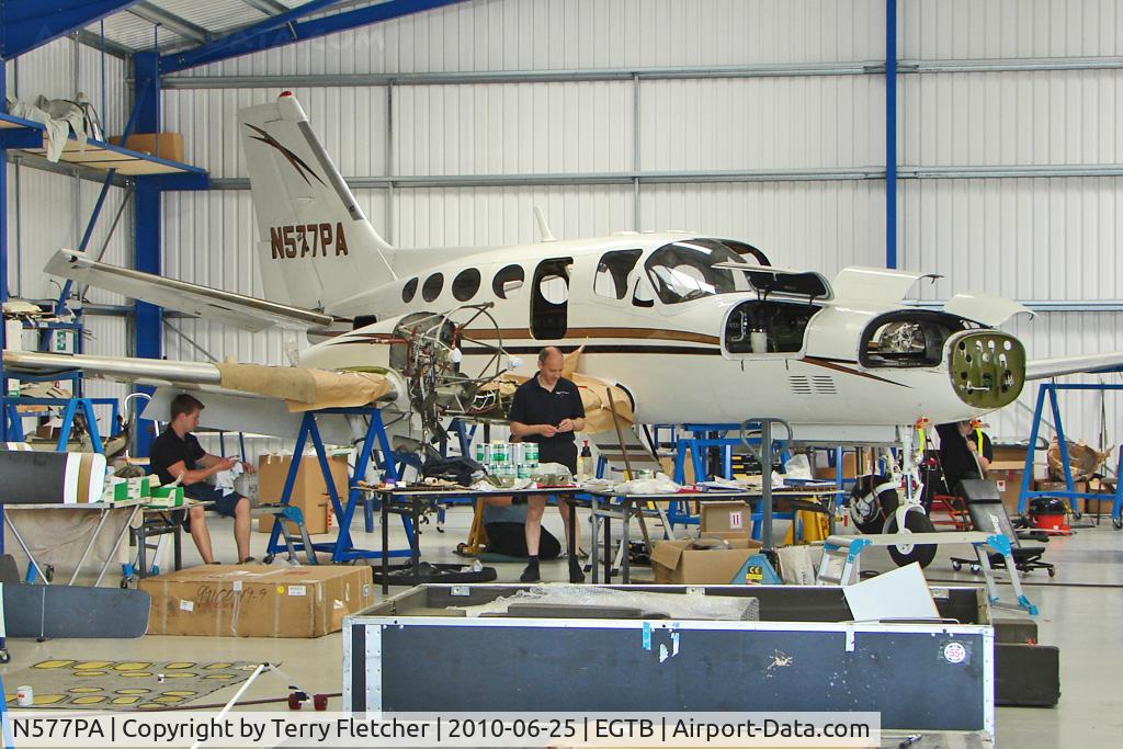 N577PA, 1984 Cessna 425 Conquest I C/N 425-0194, 1984 Cessna 425, c/n: 425-0194 on maintenance at Booker