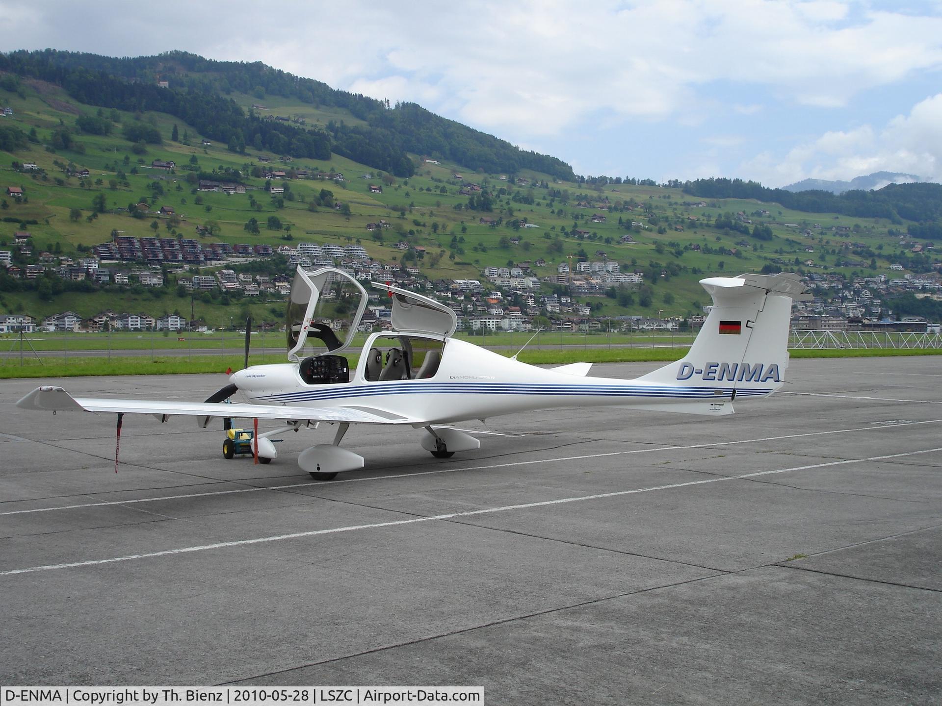 D-ENMA, 2003 Diamond DA-40 Diamond Star C/N 40.337, July 22, 2010 in Buochs LSZC Switzerland. The Homebase of D-ENMA
