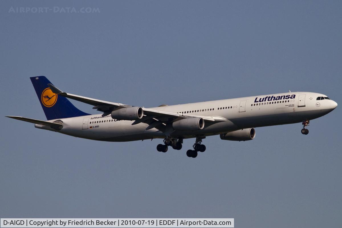 D-AIGD, 1993 Airbus A340-311 C/N 028, on final RW07R