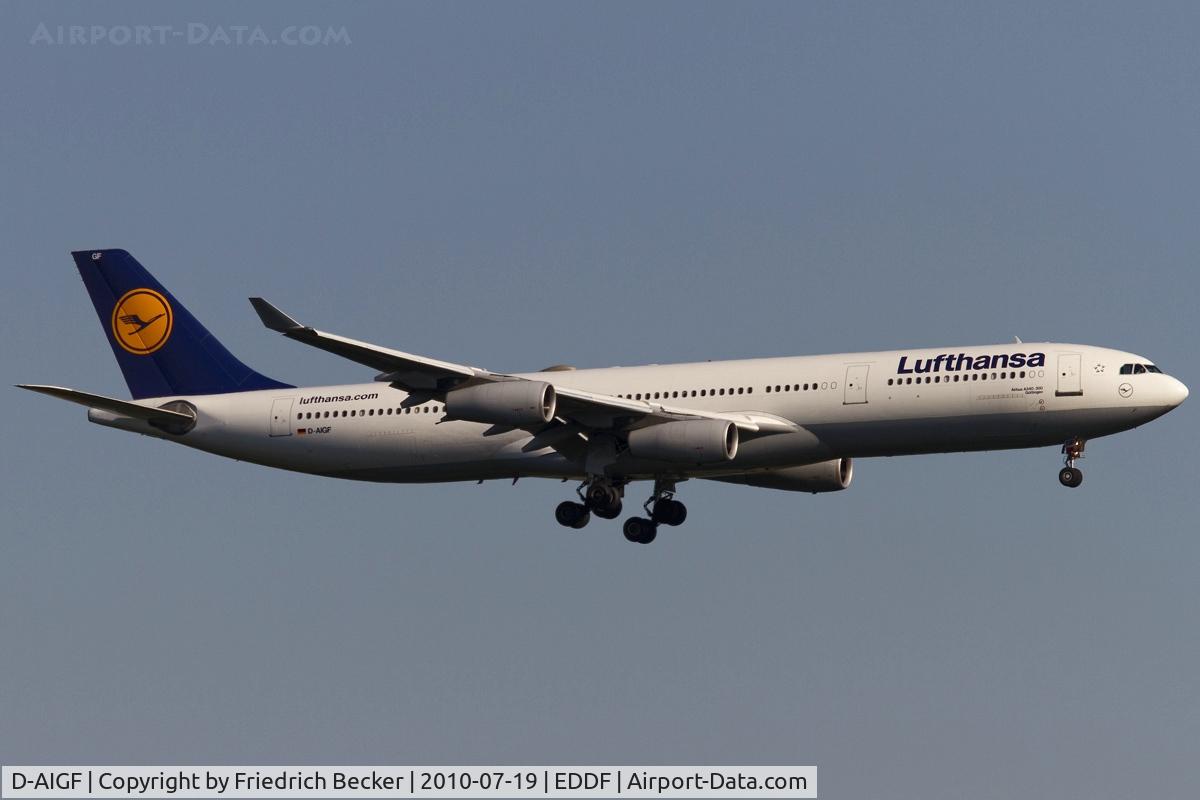 D-AIGF, 1994 Airbus A340-311 C/N 035, on final RW07R