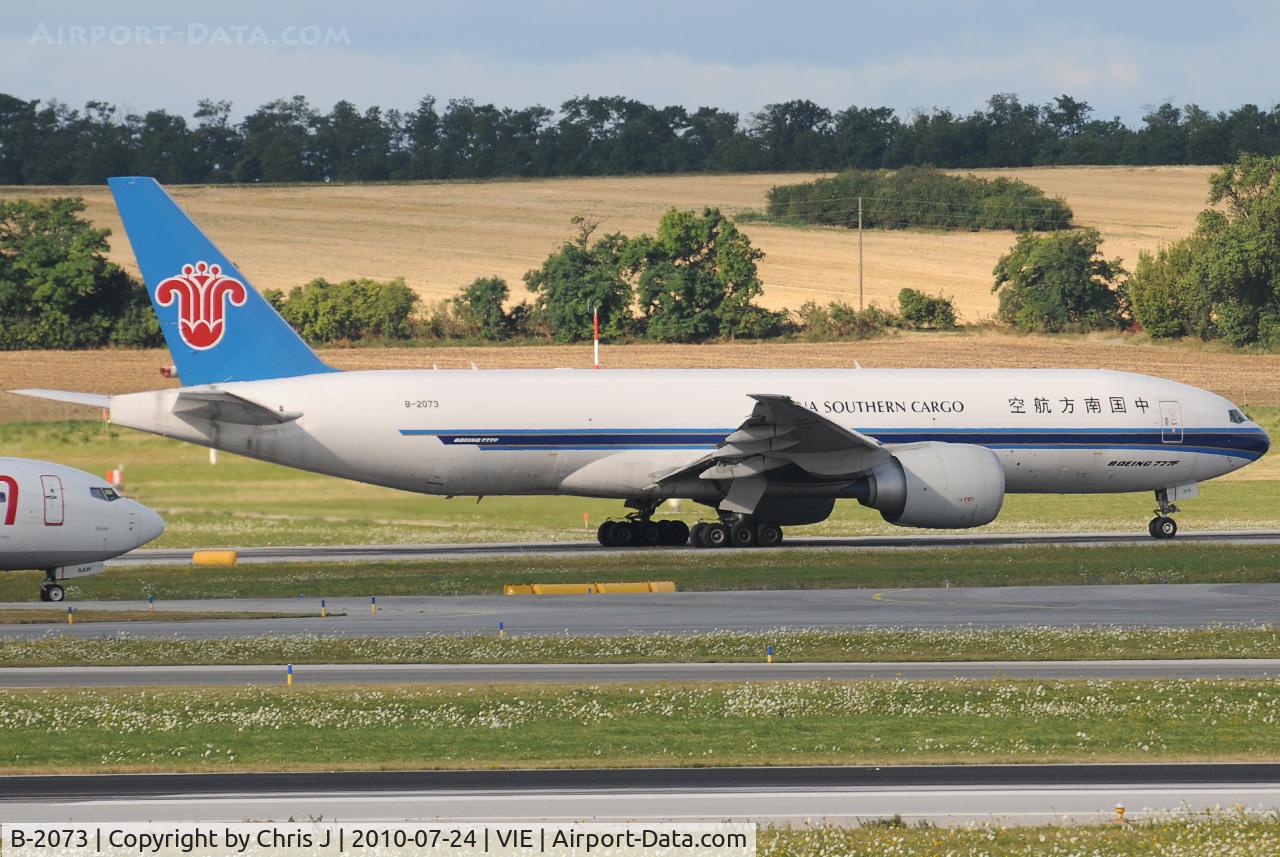 B-2073, 2009 Boeing 777-F1B C/N 37311, First day of China Southern Cargo operations to Vienna.