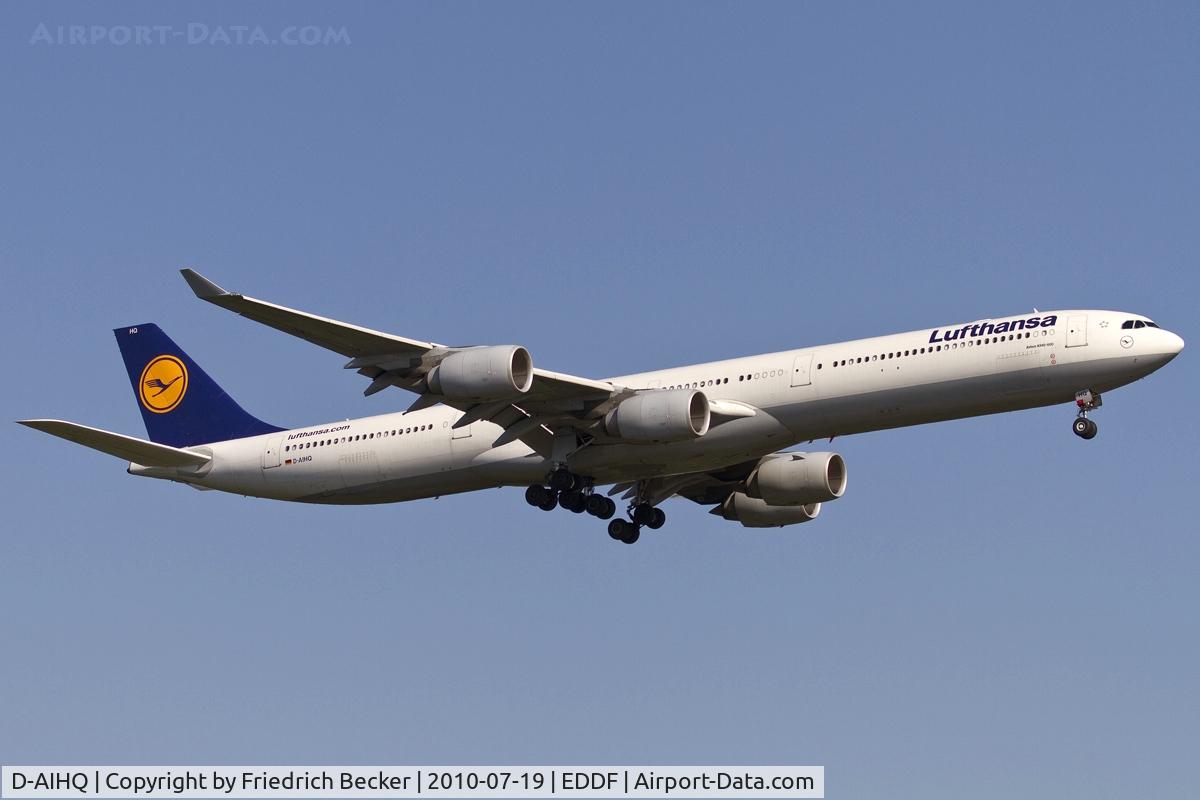 D-AIHQ, 2007 Airbus A340-642 C/N 790, on final RW07R
