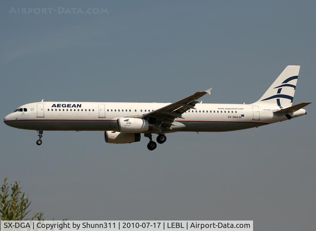 SX-DGA, 2009 Airbus A321-231 C/N 3878, Landing rwy 25R