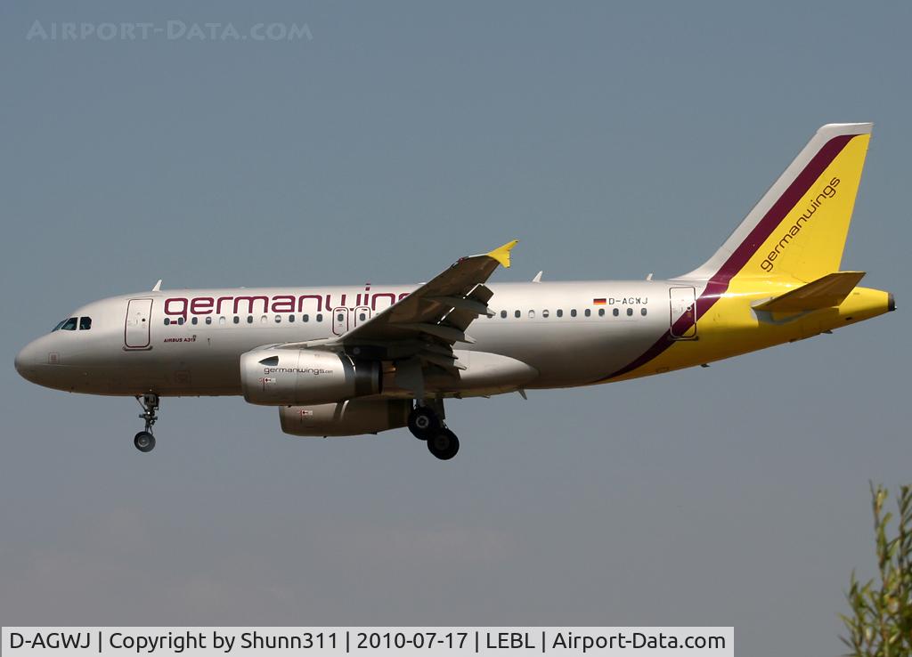 D-AGWJ, 2008 Airbus A319-132 C/N 3375, Landing rwy 25R