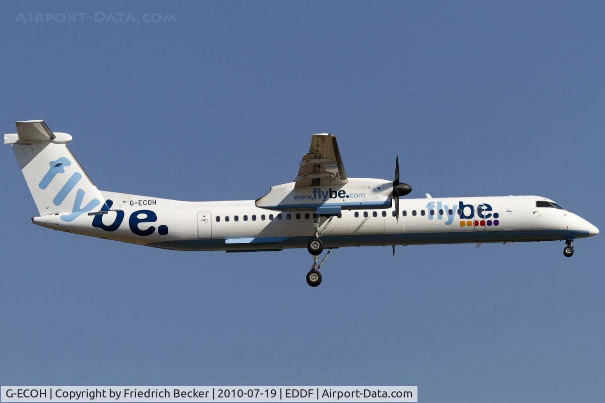G-ECOH, 2008 De Havilland Canada DHC-8-402Q Dash 8 C/N 4221, on final RW07R