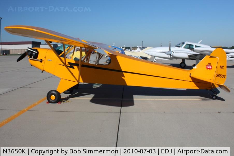 N3650K, 1946 Piper J3C-65 Cub C/N 22344, On the ramp at the Bellefontaine airshow.
