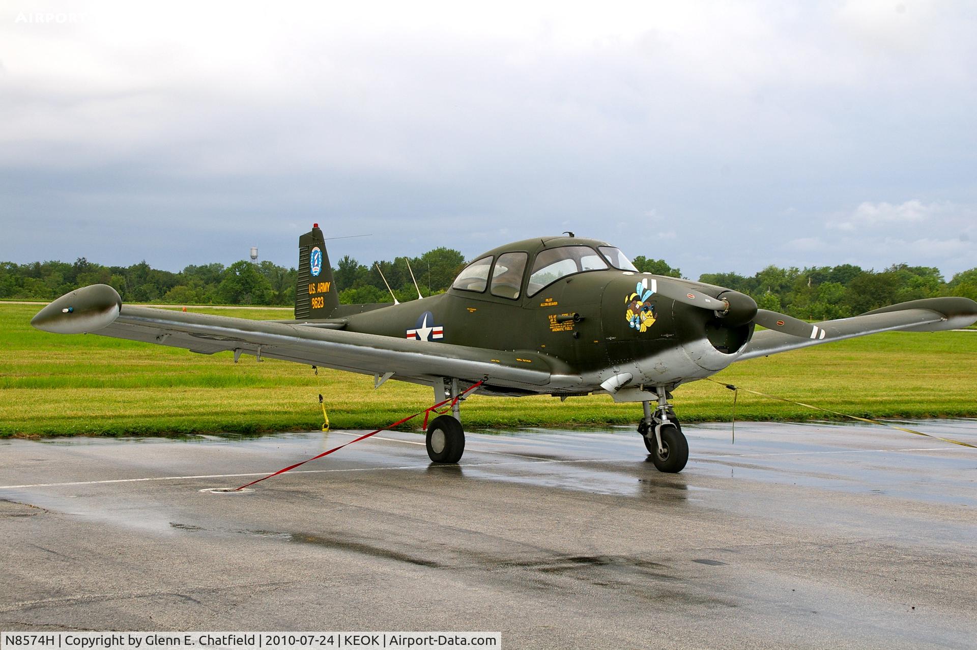 N8574H, 1947 North American Navion (NA-145) C/N NAV-4-623, Warbird wannabe at the L-bird fly in