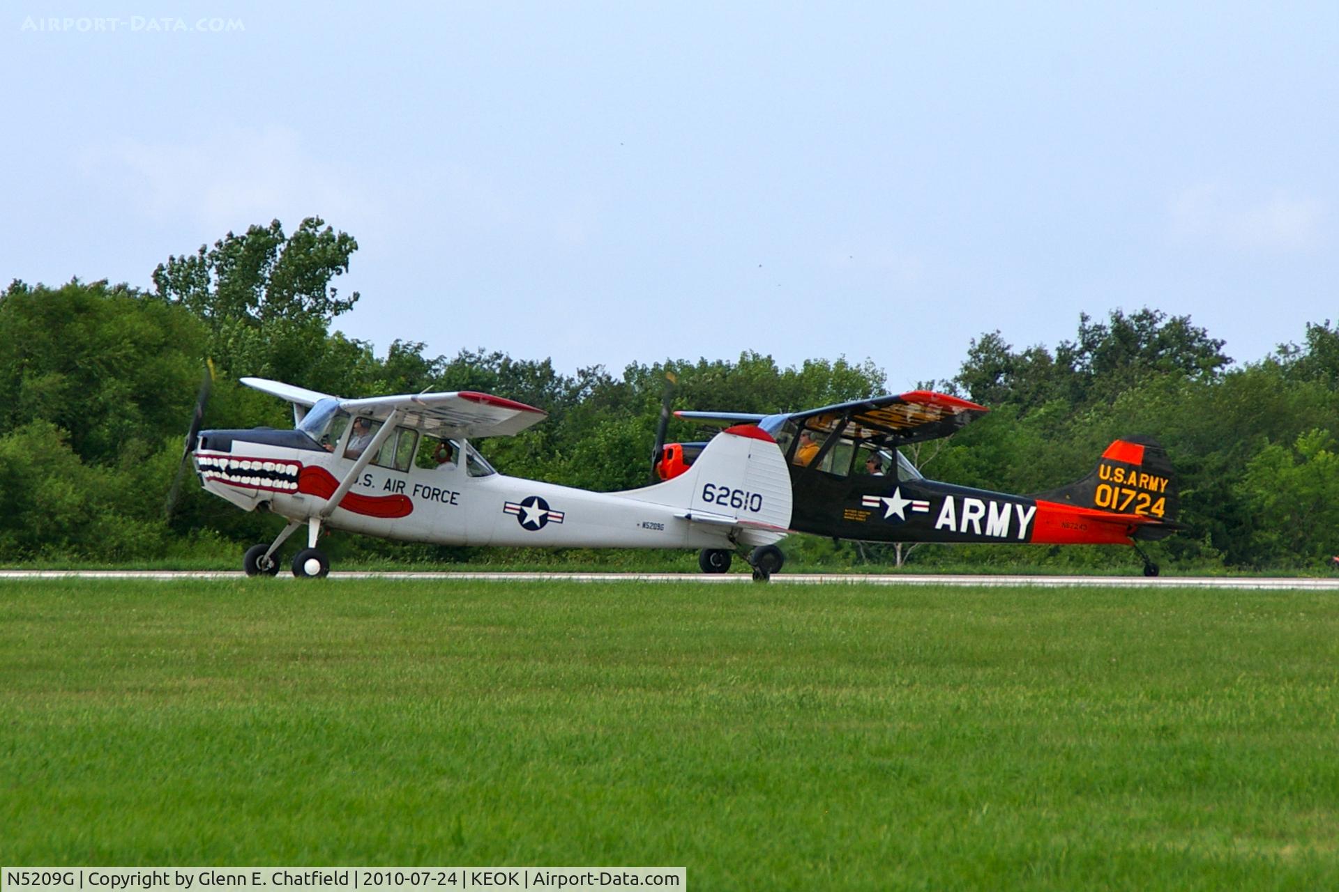 N5209G, 1951 Cessna 305A C/N 21811, Real serial number is 51-4919.  Forming with N67243 on RY14
