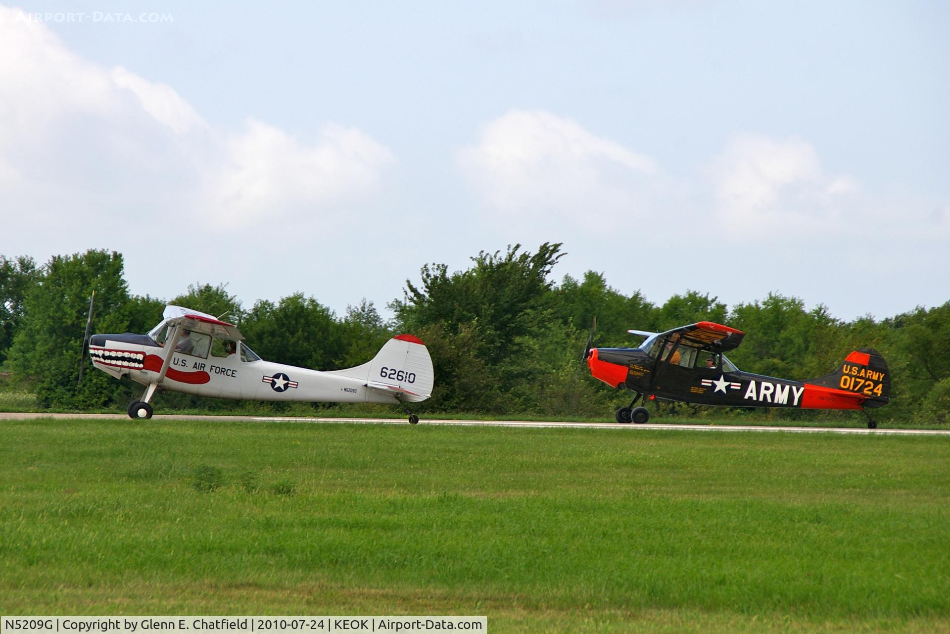 N5209G, 1951 Cessna 305A C/N 21811, Real serial number is 51-4919.  Forming with N67243 on RY14