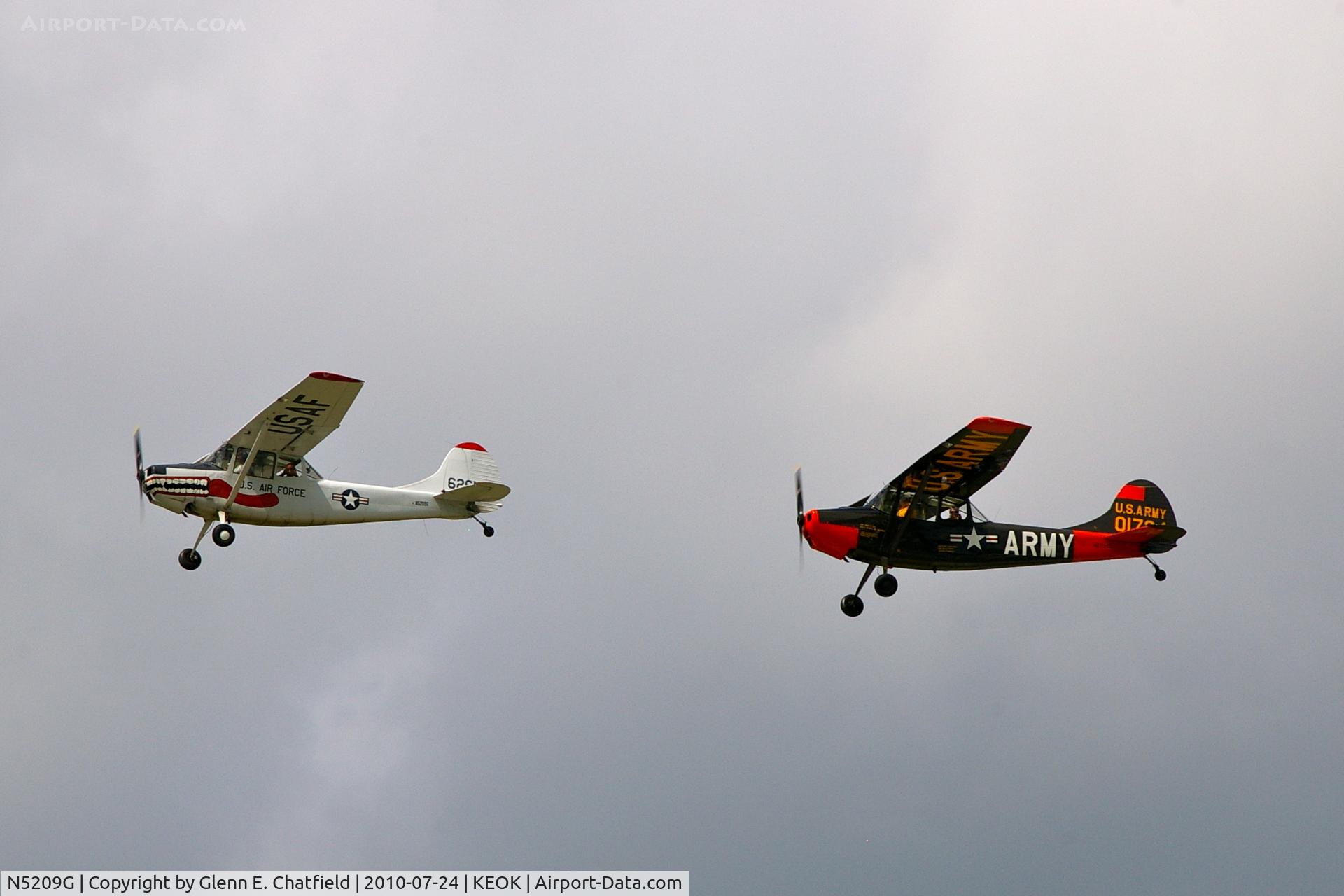 N5209G, 1951 Cessna 305A C/N 21811, Real serial number is 51-4919.  Forming with N67243